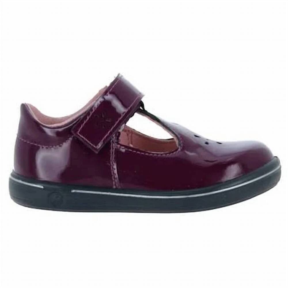 NEW RICOSTA girls pepito winona t-strap school shoes in bordo patent